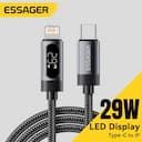Essager Cabo USB‑C Iluminado PD 29W para iPhone, iPad e MacBook — miniatura