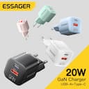Essager Carregador USB-C 20W QC3.0 PD Rápido para iPhone e Android — miniatura