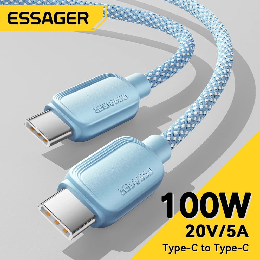 Essager Cabo USB-C 100W 5A PD – Carregamento Rápido