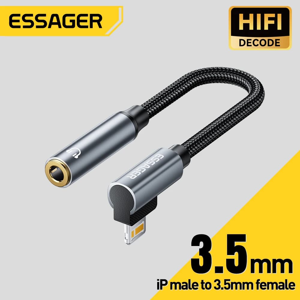 Essager Cabo de Áudio Tipo C para 3,5 mm - Adaptador L