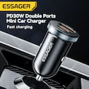 Essager Carregador de Carro USB-C 30W PD/QC 3.0 - 5A — miniatura