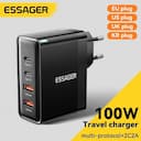 Essager Carregador USB-C 100W GaN PD QC – Carga Rápida — miniatura