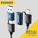 Essager Cabo USB Tipo C 4 em 1 65W PD - Carregamento Rápido — miniatura