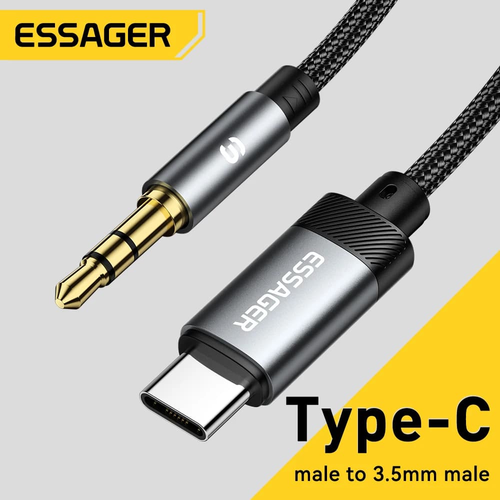 Essager Adaptador USB-C para Áudio 3.5mm – Huawei e Xiaomi