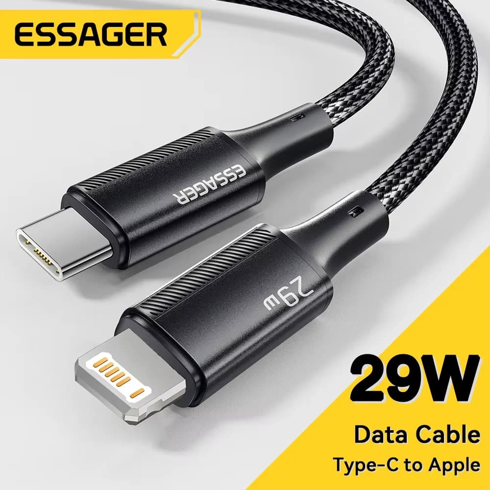 Essager Cabo USB‑C 29W para iPhone, iPad e MacBook – R$13,91