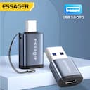 Essager usb 3.0 tipo-c otg adaptador tipo c usb c macho para usb fêmea conversor para macbook xiaomi samsung s20 usbc otg conector — miniatura