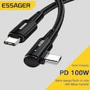 Essager Cabo USB-C 100W 90° - Carregamento Rápido e Dados — miniatura