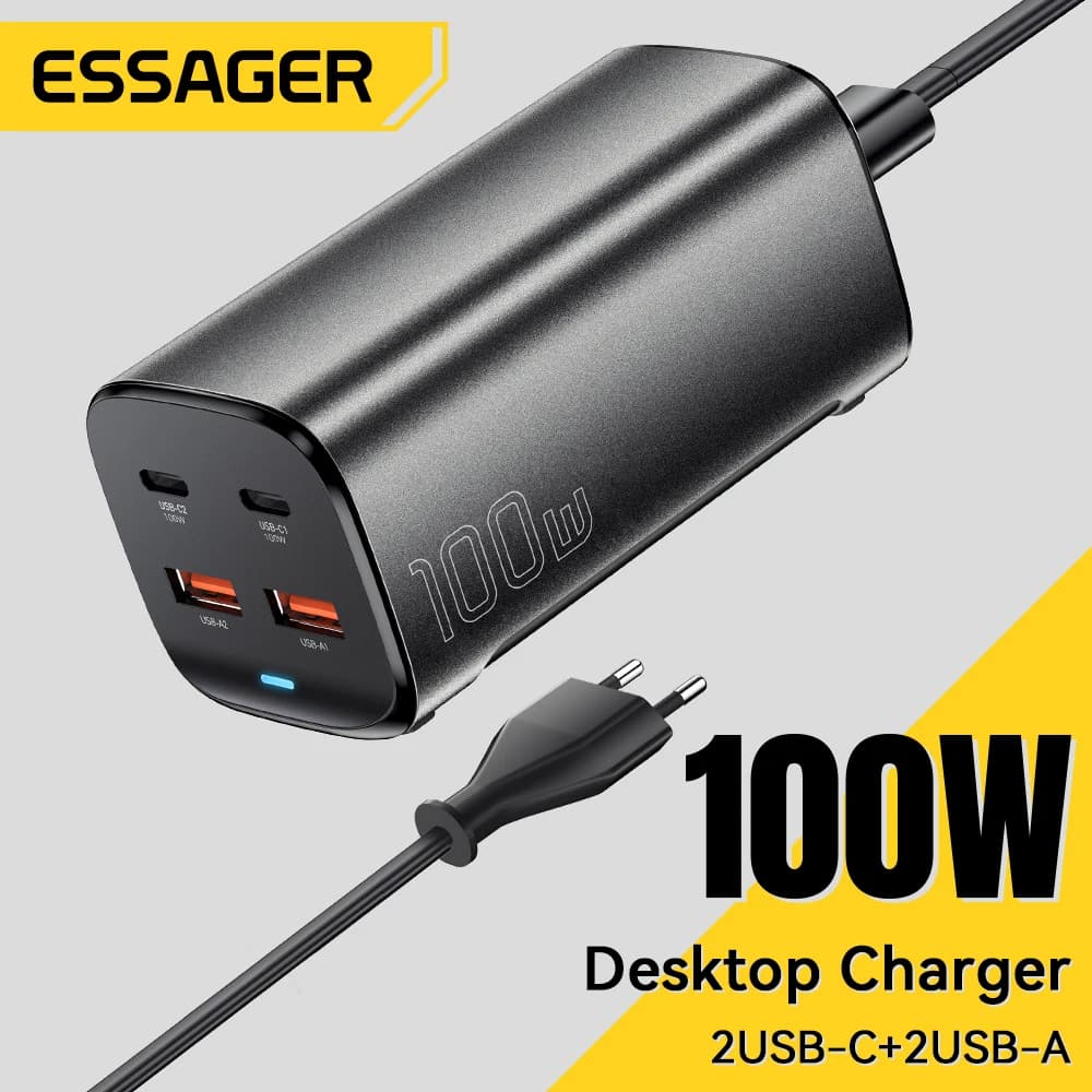 Essager Carregador USB-C 100W GaN Desktop com QC 4.0