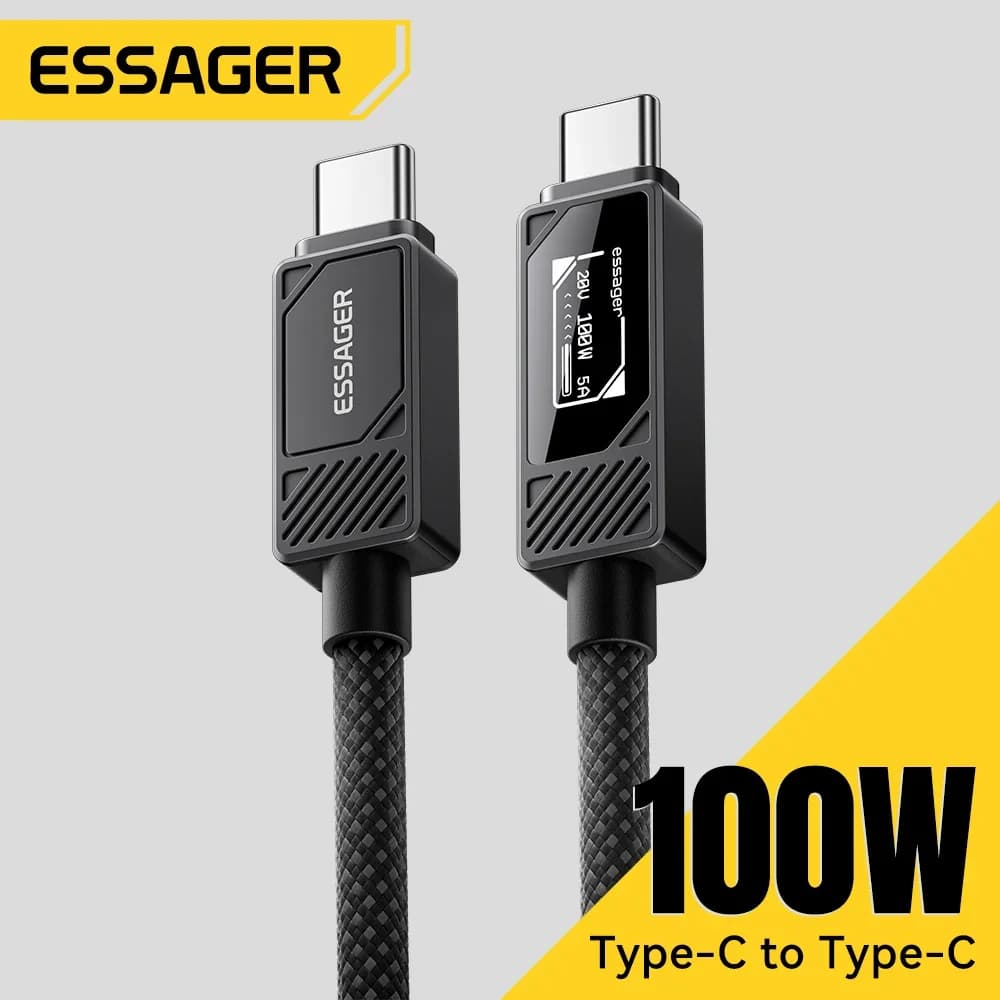 Essager Cabo USB-C PD 100W 5A - Carregamento Rápido