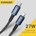 Essager cabo usb tipo c para iphone 14 13 12 pro max mini xs xr x 8 ipad macbook pd 27w carregador de carga rápida cabo de fio relâmpago — miniatura