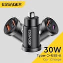 Essager Carregador de Carro 30W QC 4.0/3.0 USB-C - Rápido — miniatura