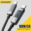 Cabo USB Tipo C para USB C Essager 100W, Carregador Rápido PD para iPhone 15, MacBook Pro, Xiaomi 14, Honor Laptop, Cabo USBC — miniatura