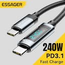 Essager Cabo USB-C 240W 2m PD 3.1 – Carregamento rápido — miniatura