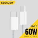 Essager Cabo USB Tipo C 60W PD – Carregamento Rápido — miniatura