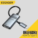 Essager hdmi-adaptador compatível com USB-C 8k @ 60hz 4k @ 120hz/144hz para iphone macbook pro air ipad conversor de cabo de tv hd de alta velocidade — miniatura