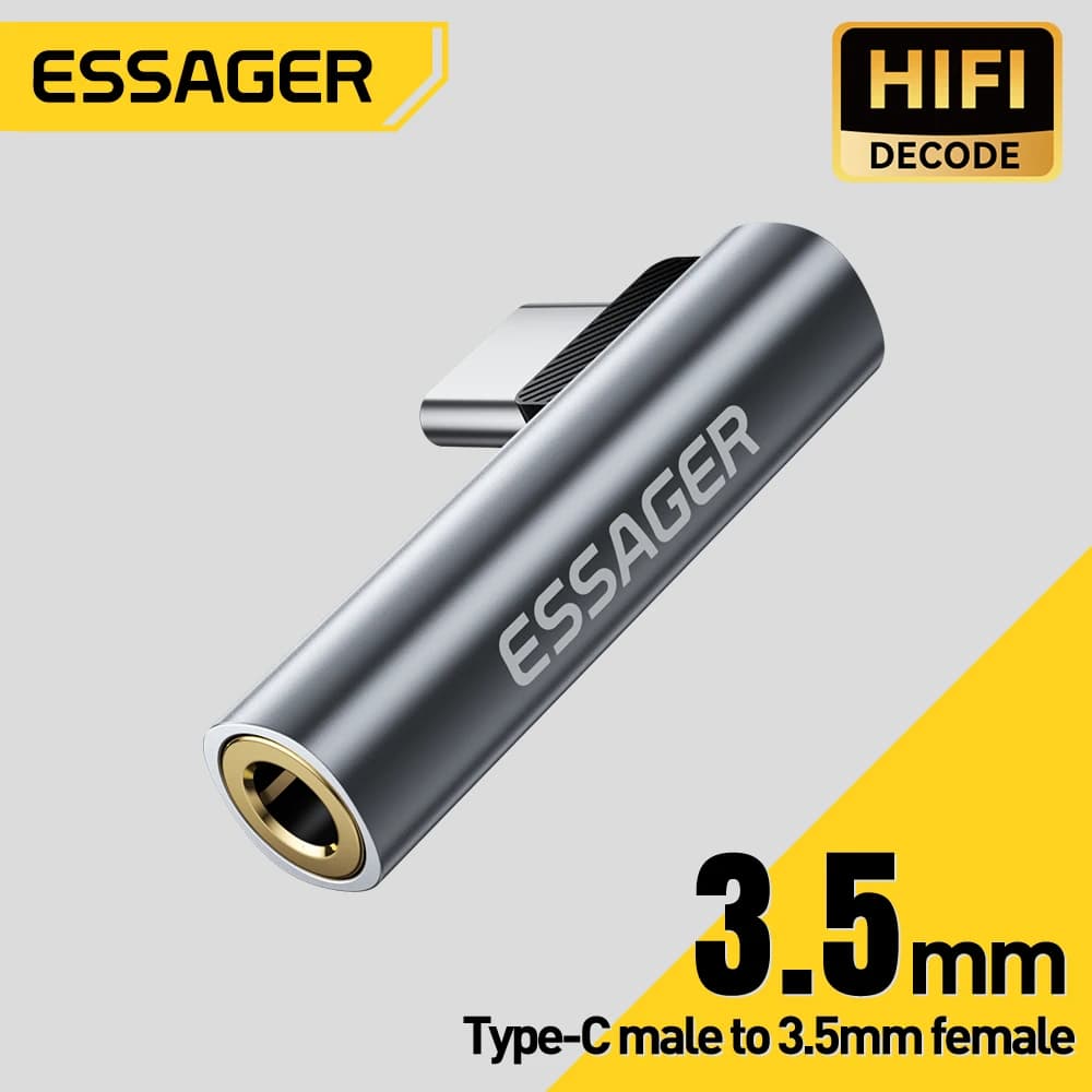 Essager Adaptador de Áudio USB‑C & Lightning para 3,5 mm
