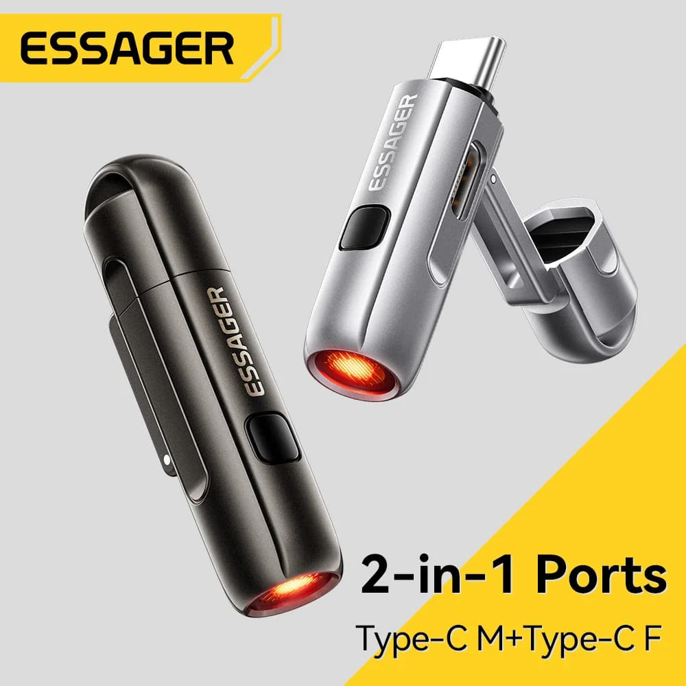 Essager Isqueiro Mini Portátil 2 em 1 USB-C com Sopro de Ar