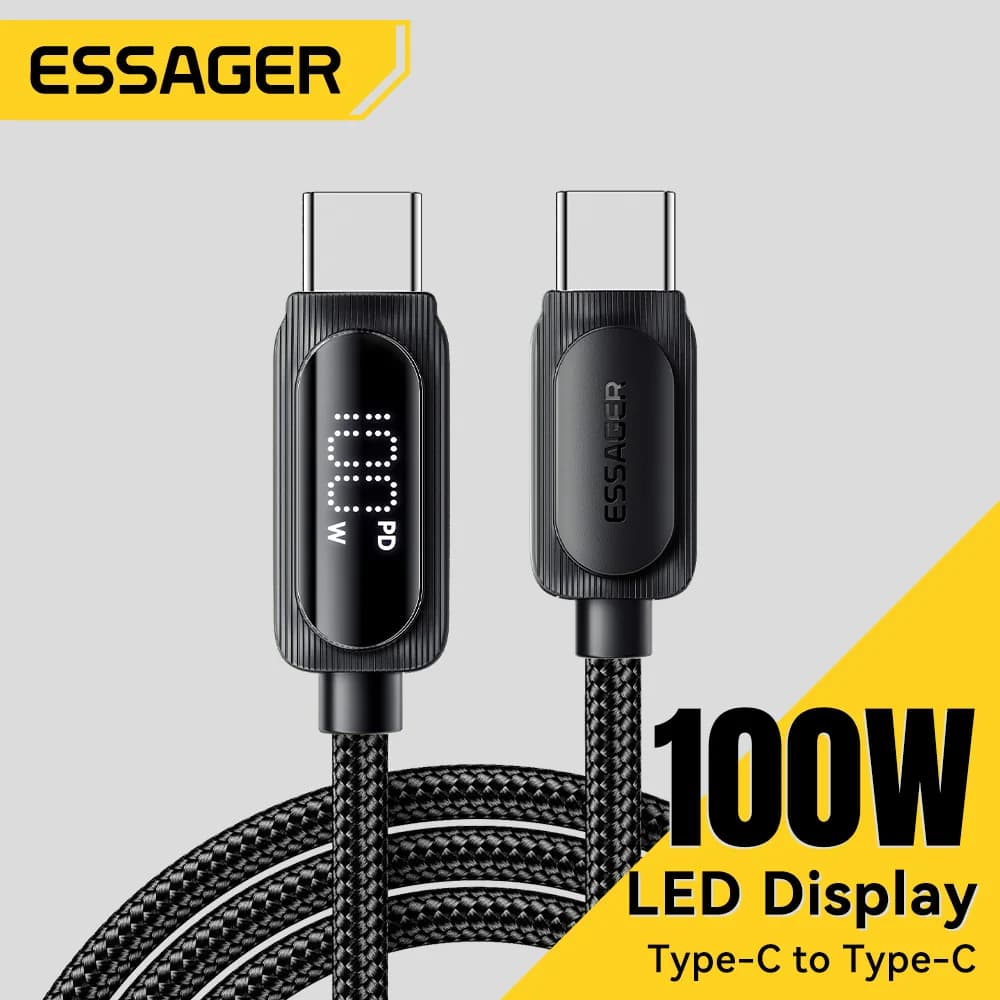 Essager Cabo USB-C 100W 5A - Carregamento Rápido
