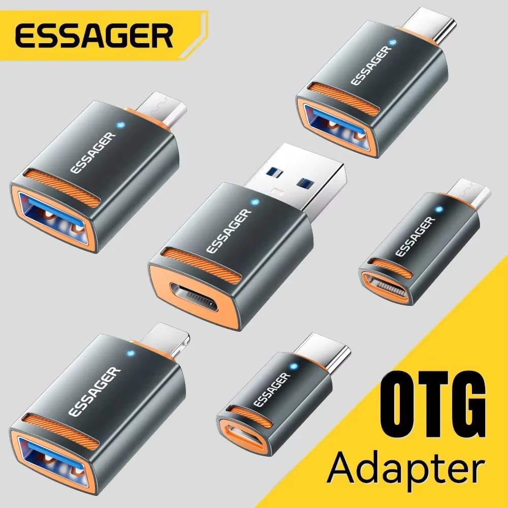 Essager Adaptador USB 3.0 OTG Tipo-C para USB-A e Micro